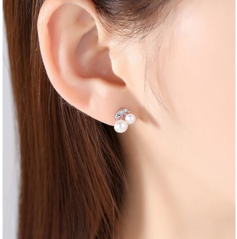 TJ-BA-E-385樱桃耳环几何韩版时尚珍珠耳钉TZW 商品图1