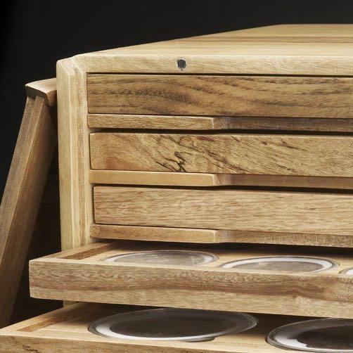 【实木泉匣】中号香樟木抽拉式钱币珍藏保护箱 商品图6