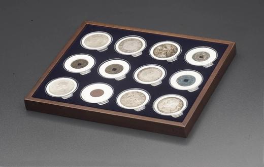 【实木泉匣】黑胡桃双层实木喷绒钱币收藏盒(SR) 商品图4