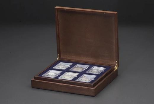 【实木泉匣】黑胡桃双层实木喷绒钱币收藏盒(SR) 商品图3