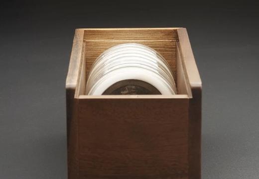 【实木泉匣】圆盒胡桃实木抽拉式钱币收藏匣（15只装） 商品图4