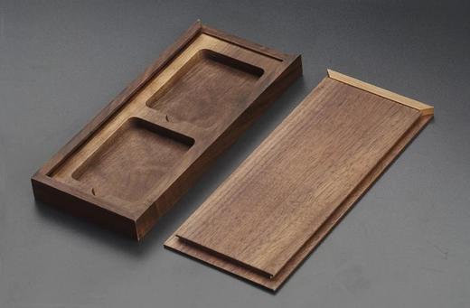 【实木泉匣】黑胡桃全实木(明式素面)PCGS评级币双枚装收藏盒 商品图2