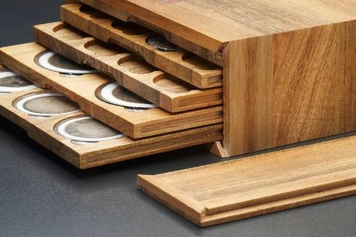 【实木泉匣】香樟木五层泉函(精品圆盒裸币钱币收藏盒)(5MH) 商品图7