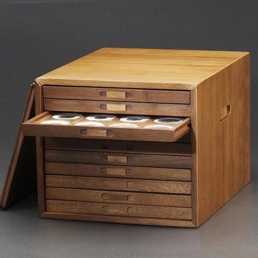 【实木泉匣】十层黑胡桃木钱币收藏箱 商品图3