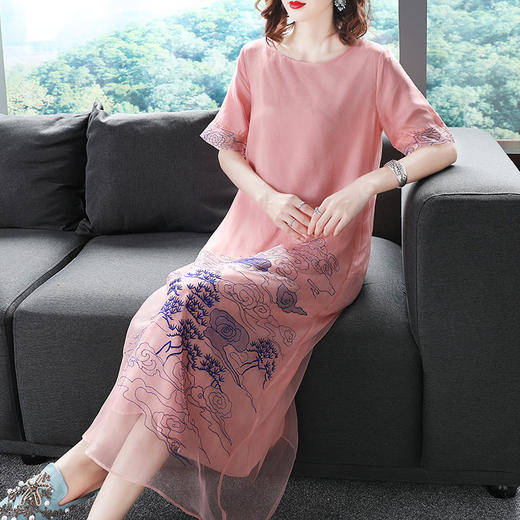 （特价款）OG2216中国风山水刺绣连衣裙TZF 商品图1