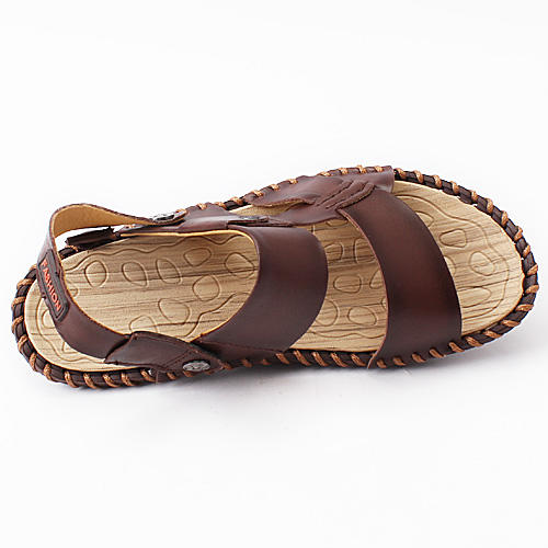 西域骆驼42码沙滩鞋牛皮凉鞋男c12