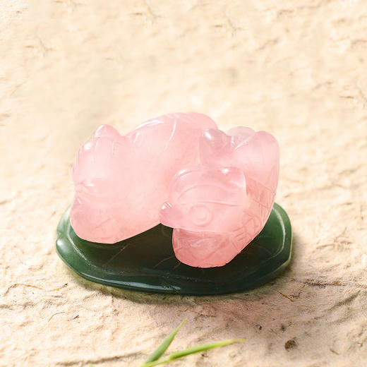 灵机吉品  粉晶鸳鸯摆件 商品图0