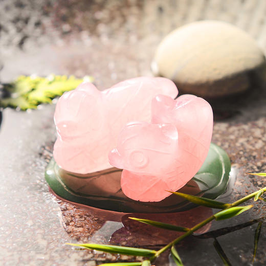灵机吉品  粉晶鸳鸯摆件 商品图1