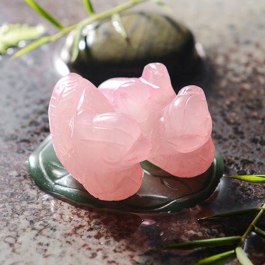 灵机吉品  粉晶鸳鸯摆件 商品图2