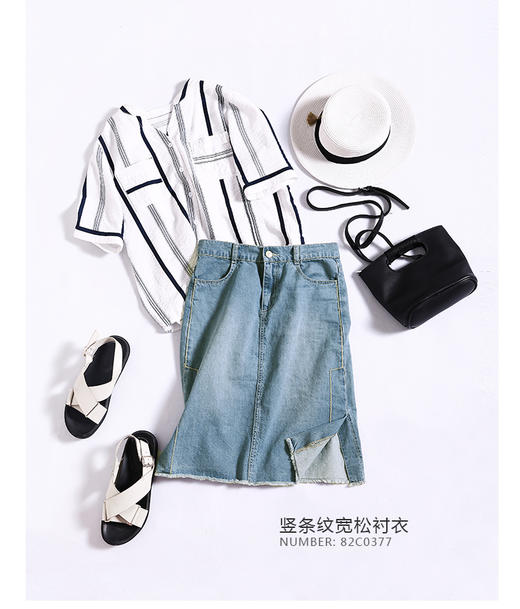 JIANG云上生活ins超火的牛仔半身裙2018夏新款时尚高腰A字裙子 商品图1