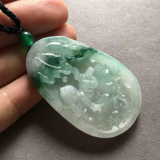 糯种飘绿花翡翠早生贵子连年有余 商品图6