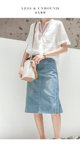 JIANG云上生活ins超火的牛仔半身裙2018夏新款时尚高腰A字裙子