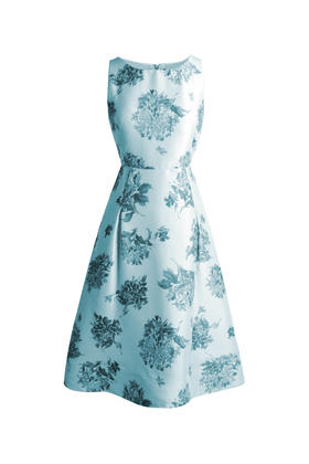 真丝无袖印花连衣裙