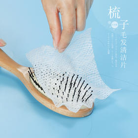 日本进口梳子清洁网头发气囊梳毛发清洁片保护网便携清洁纸