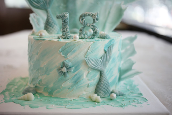 场景主题蛋糕系列tiffany蒂芙尼蓝美人鱼如图款式新鲜水果动物性淡