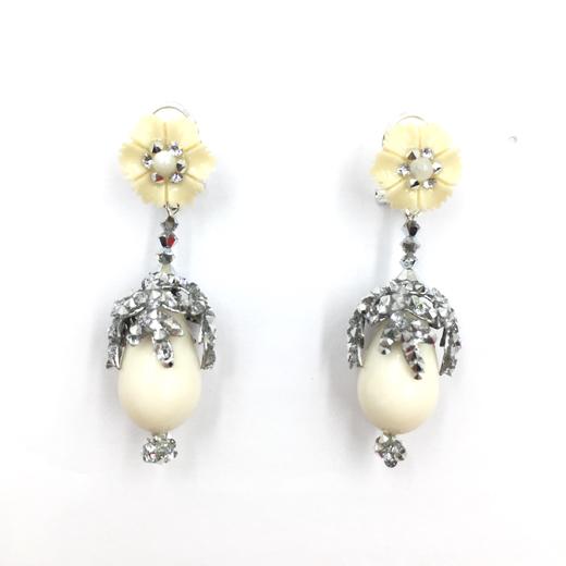 北京仓｜DUBLOS-Lagrima-象牙色 耳环  [西班牙设计师] 商品图1