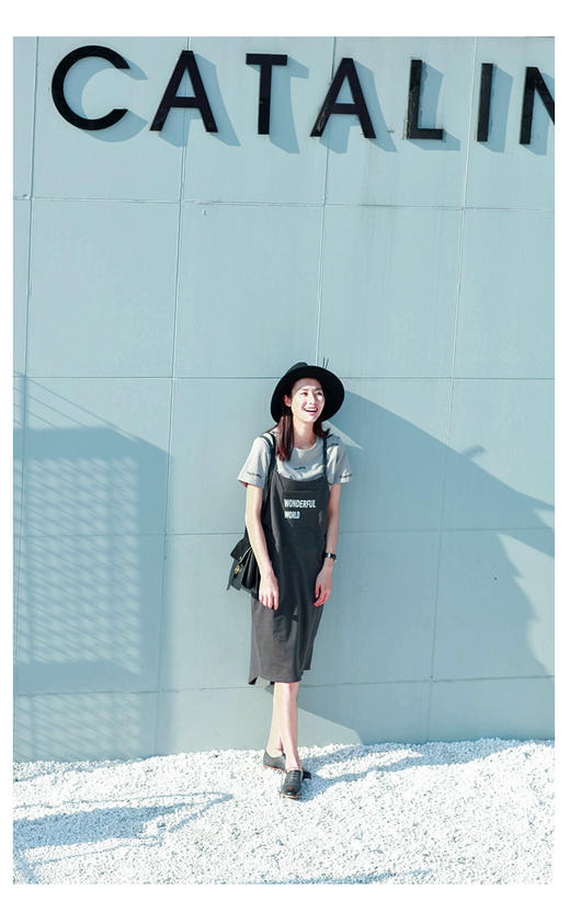 JIANG女装夏装韩版休闲宽松背带裙中长款连衣裙女L5164 商品图1