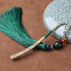 古风古典金属书签中国风精美流苏精致绿仿琉璃饰品文具 商品缩略图1