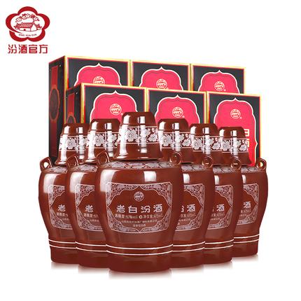 山西汾酒杏花村酒 老白汾53度 坛汾475mL*6瓶 整箱装清香型白酒 商品图1