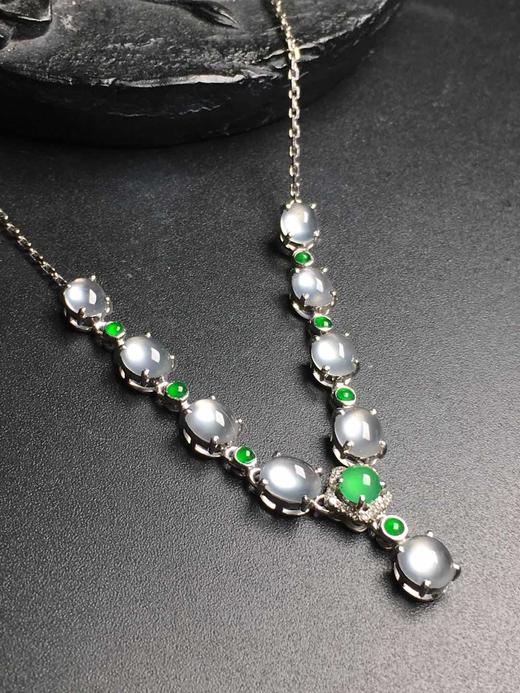 11704翡翠冰种蛋面项链