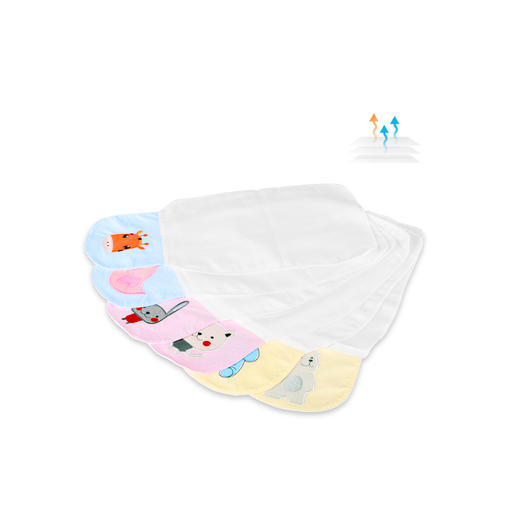 zolitt吸汗巾儿童纯棉幼儿园婴儿宝宝吸隔汗巾纱布垫背全棉（6条装）入3-6岁 商品图3