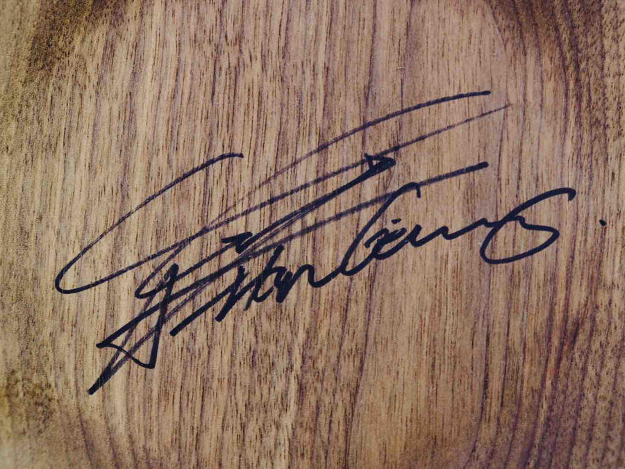 韩庚签名鹿角盘,仅供欣赏