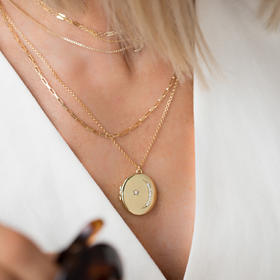 北京仓｜Leah Alexandra-Starmoon Locket-火彩锆石 项链［加拿大设计师］