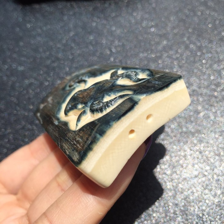 d47940猛犸象牙蓝皮牛气冲天挂件