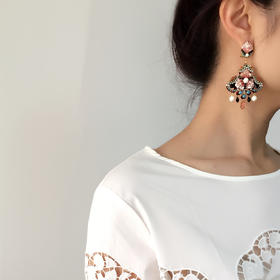 北京仓｜DUBLOS-Con Trocitos-贝母 多色水晶 耳环  [西班牙设计师]