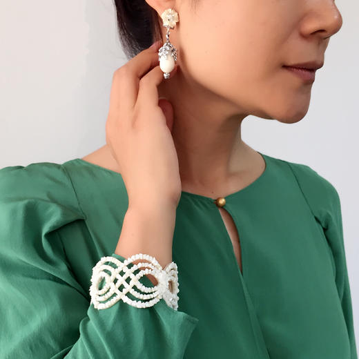 北京仓｜DUBLOS-Lagrima-象牙色 耳环  [西班牙设计师] 商品图0