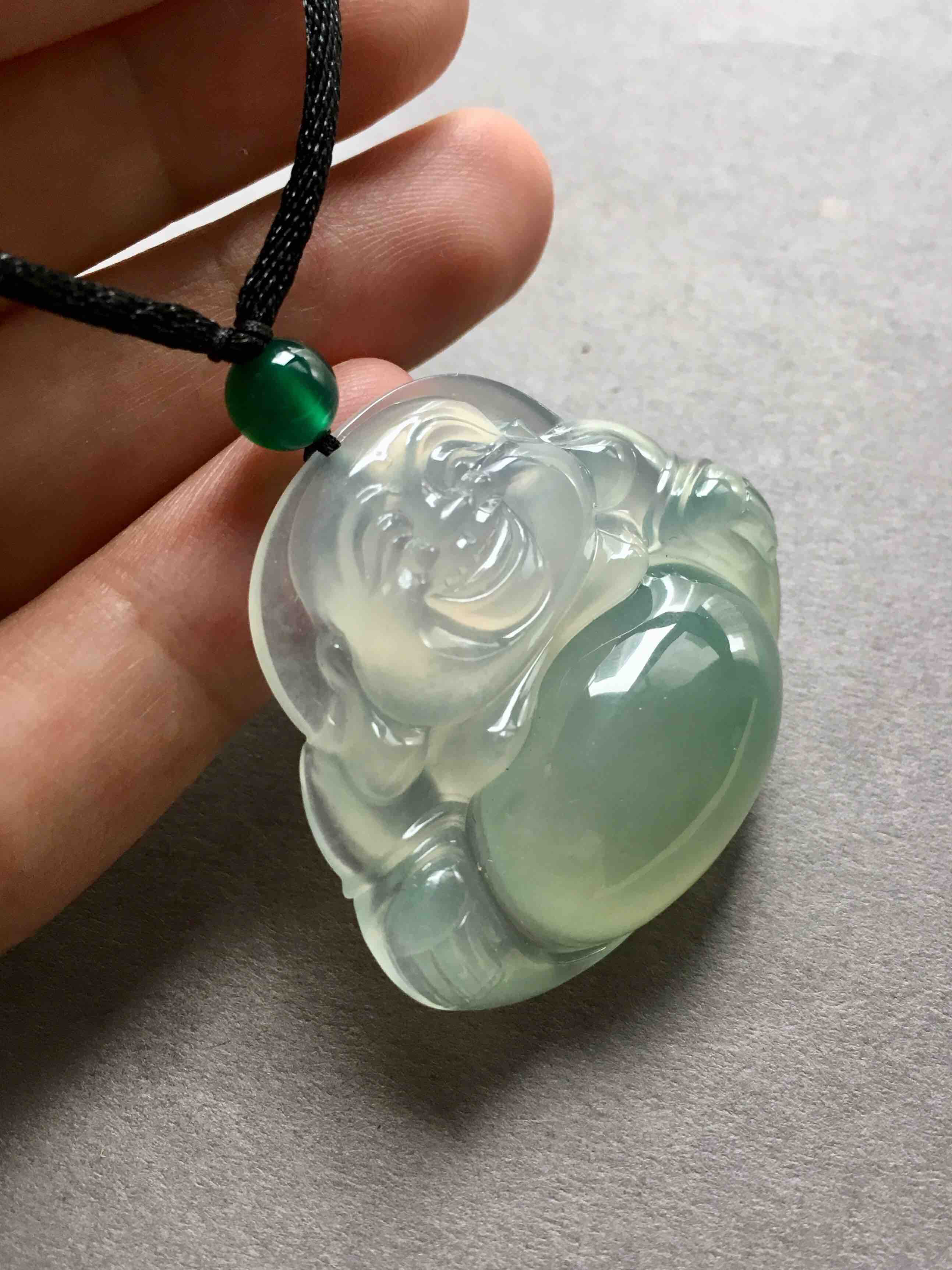 高冰种晴水翡翠大弥勒佛