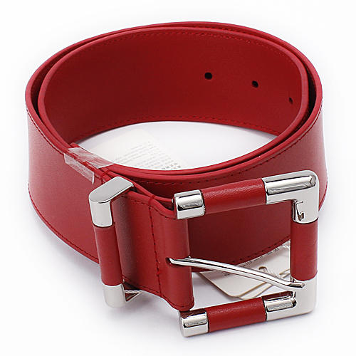 红色女士真皮时尚简约百搭皮带腰带_a13