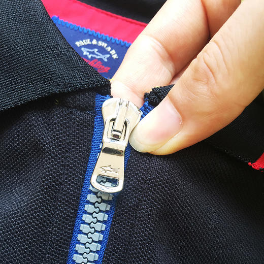 thsman商务休闲风彩色镶边装饰门襟拉链款polo衫两色入ah2053