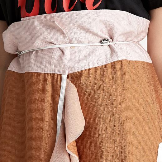 PINLI品立夏季新款女装收腰不规则荷叶边半身裙潮A182534164 商品图3