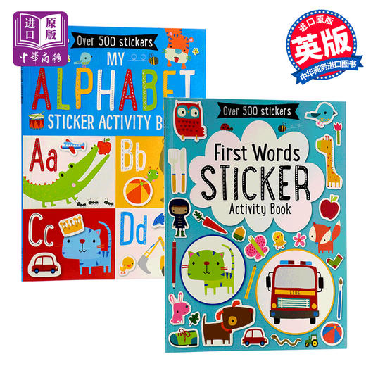 【中商原版】初学字母与单词贴纸书2册 英文原版 My First Alphabet/Words Sticker Book 趣味认知 宝宝英文字母单词认知 带情景贴纸书 共超过1000个贴纸 英语启蒙 商品图0