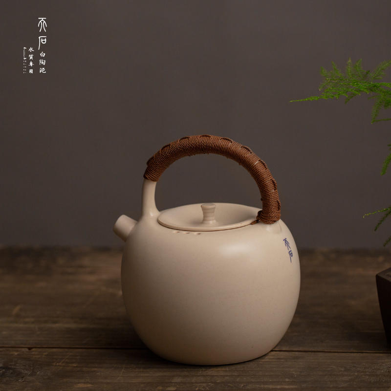 天石手工陶泥壶 草木灰釉大平安壶 提梁壶 功夫煮茶陶壶 茶具