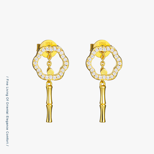 【秒杀】宫里的世界 玉人罗扇系列 耳钉  微微微瑕 无证书 无包装