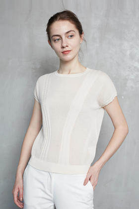 春夏 圆领塌肩无袖女套衫 SJS18W020N