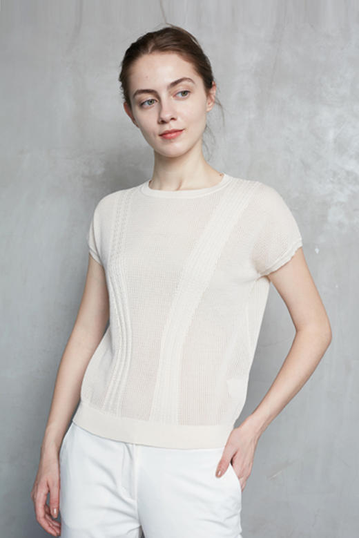 春夏 圆领塌肩无袖女套衫 SJS18W020N 商品图0