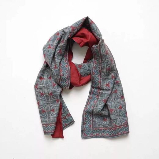 印度进口手工刺绣真丝围巾(双层) bs035