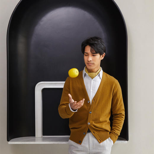 配色V男开衫 商品图0