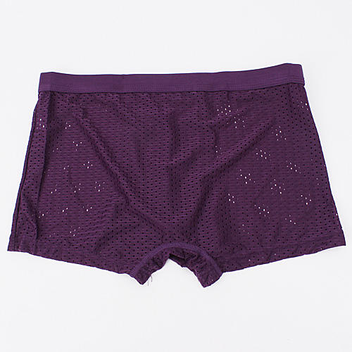 xl码紫色男士棉质亲肤舒适平角内裤镂空性感a11