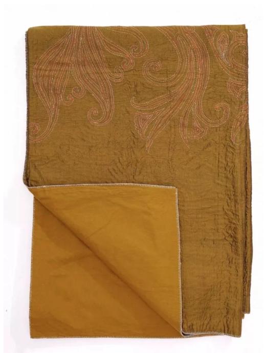 印度进口手工真丝刺绣床盖(双层) BB013 商品图1