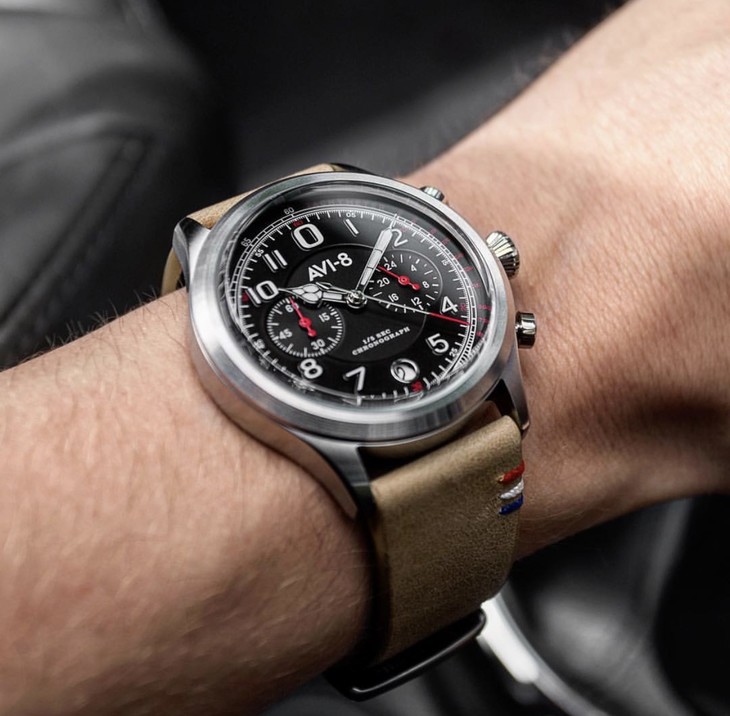 英国avi8flyboylafayette拉斐特飞行队飞行员计时码表av4054