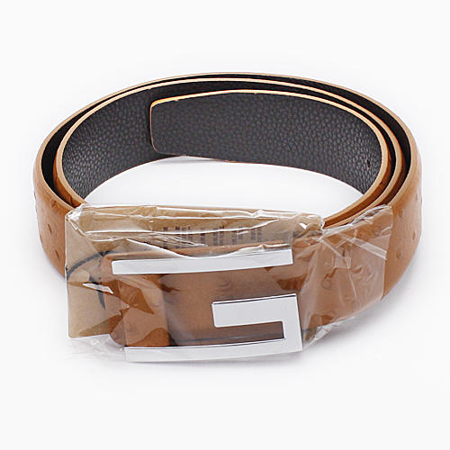 皮享休闲皮带男韩版字母平滑扣真皮百搭简约腰带a20