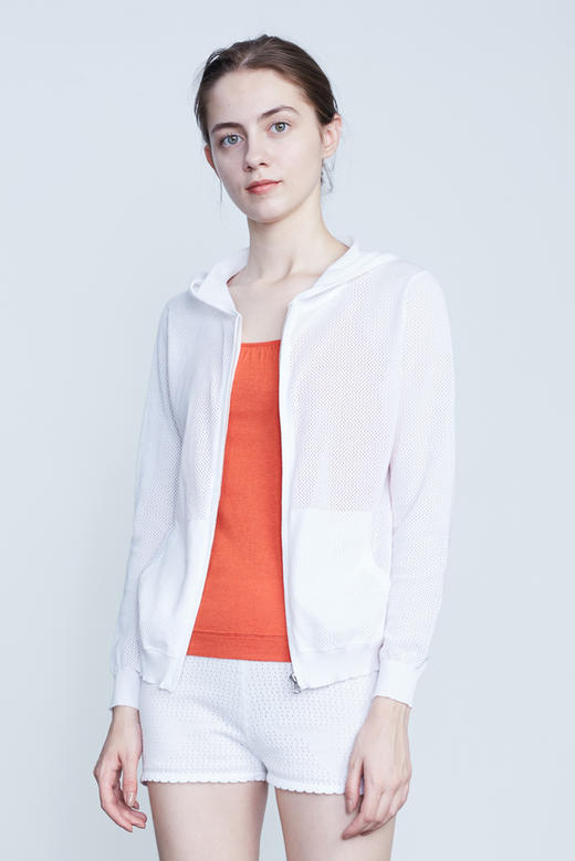 春夏 全身镂空运动连帽衫 SJS18W026N 商品图1