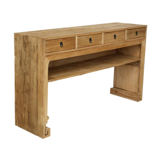 老改松木四屉桌条桌玄关桌QCHA18010037 Modified Pine wood Long table 商品图2