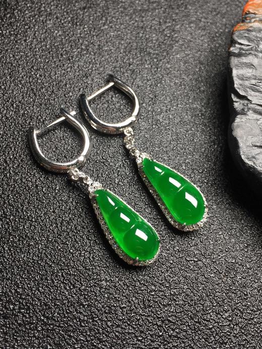 z1393翡翠冰种福豆耳坠