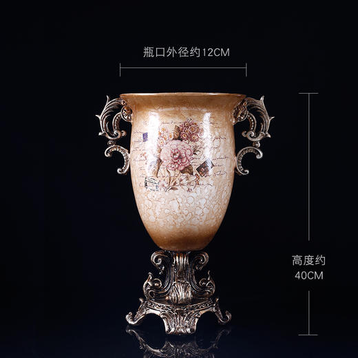 原野欧式古典风格高档树脂花瓶花器客厅酒店装饰摆件古典欧式花瓶 商品图5