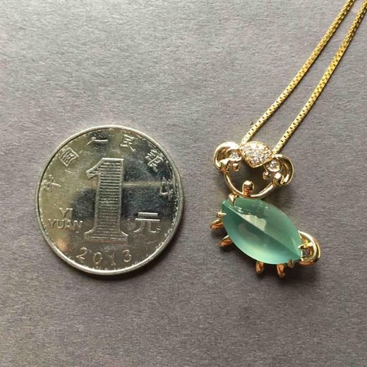 高冰种蓝晴水翡翠羊吊坠 商品图2